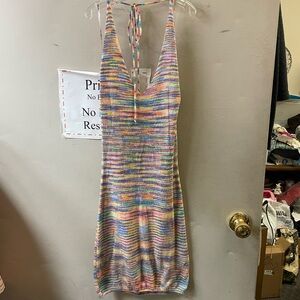 Rehab Lab size small, pastel stripes, summer backless sun dress